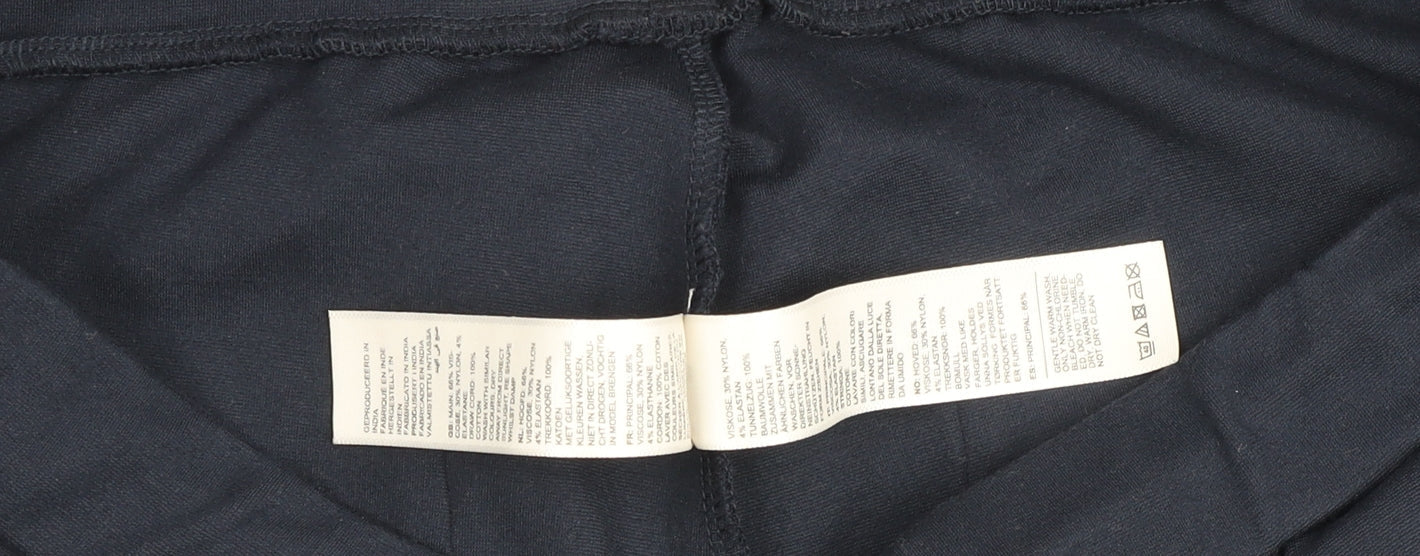 FatFace Womens Blue Wide-Leg Viscose Trousers Size 14R