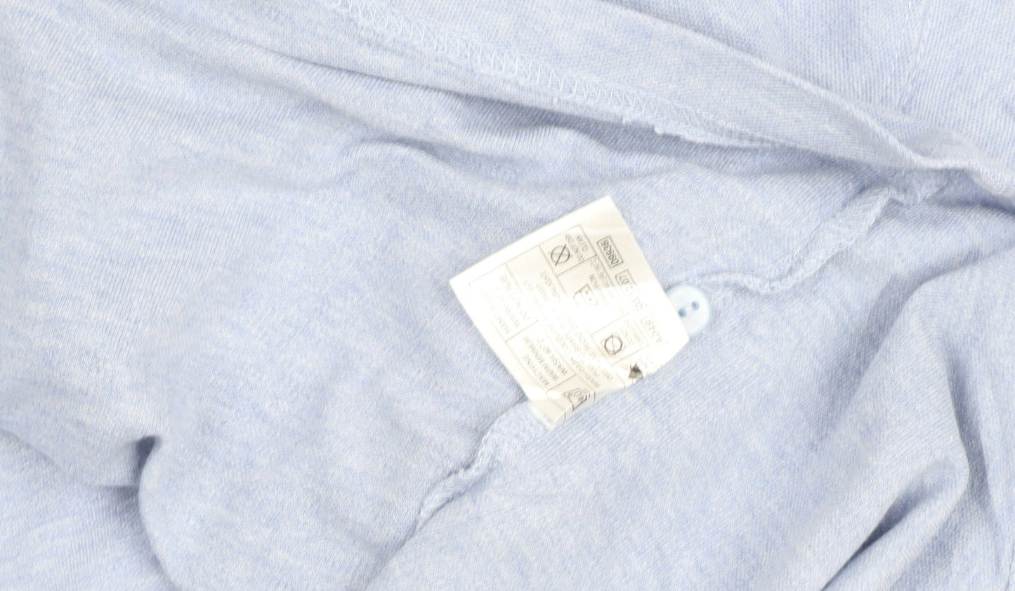 EWM Womens Blue 100% Cotton Short Sleeve Polo Shirt Size 14