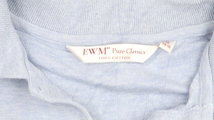 EWM Womens Blue 100% Cotton Short Sleeve Polo Shirt Size 14
