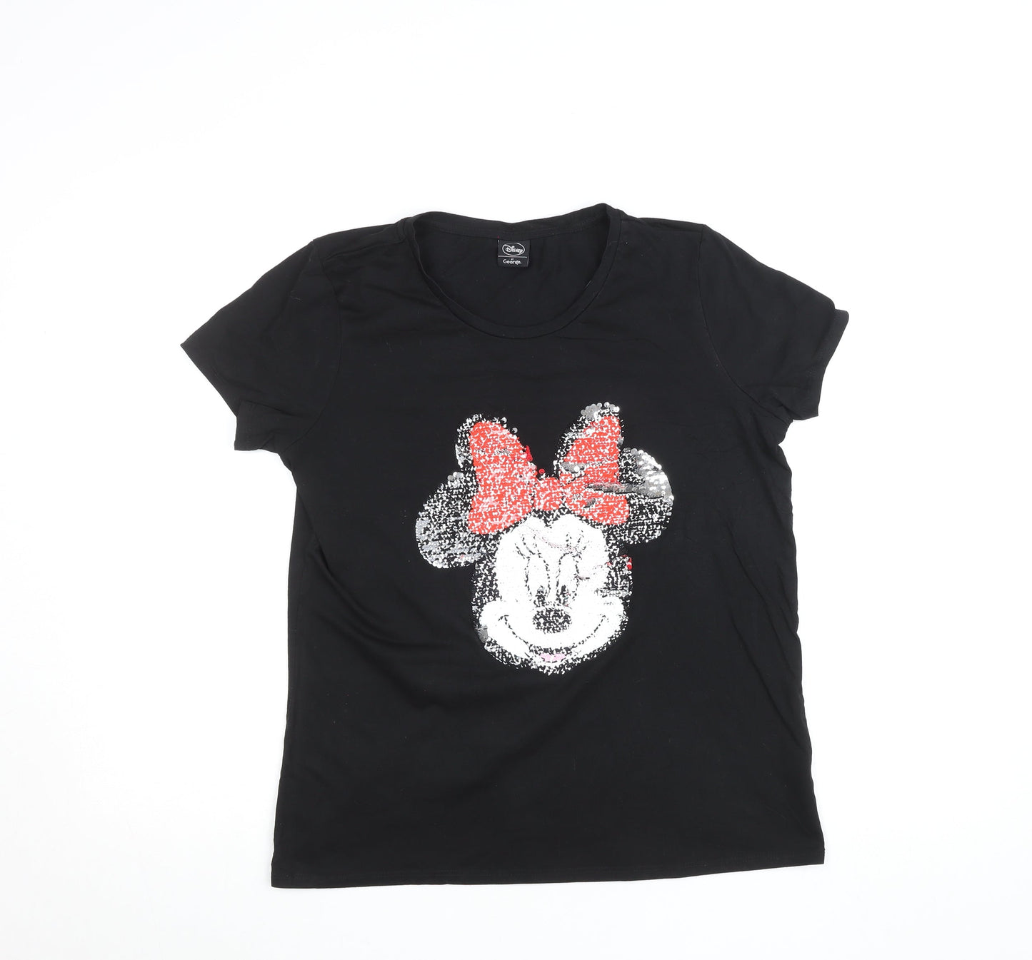 Womens UK Size 14 Disney at George Black Basic T-Shirt