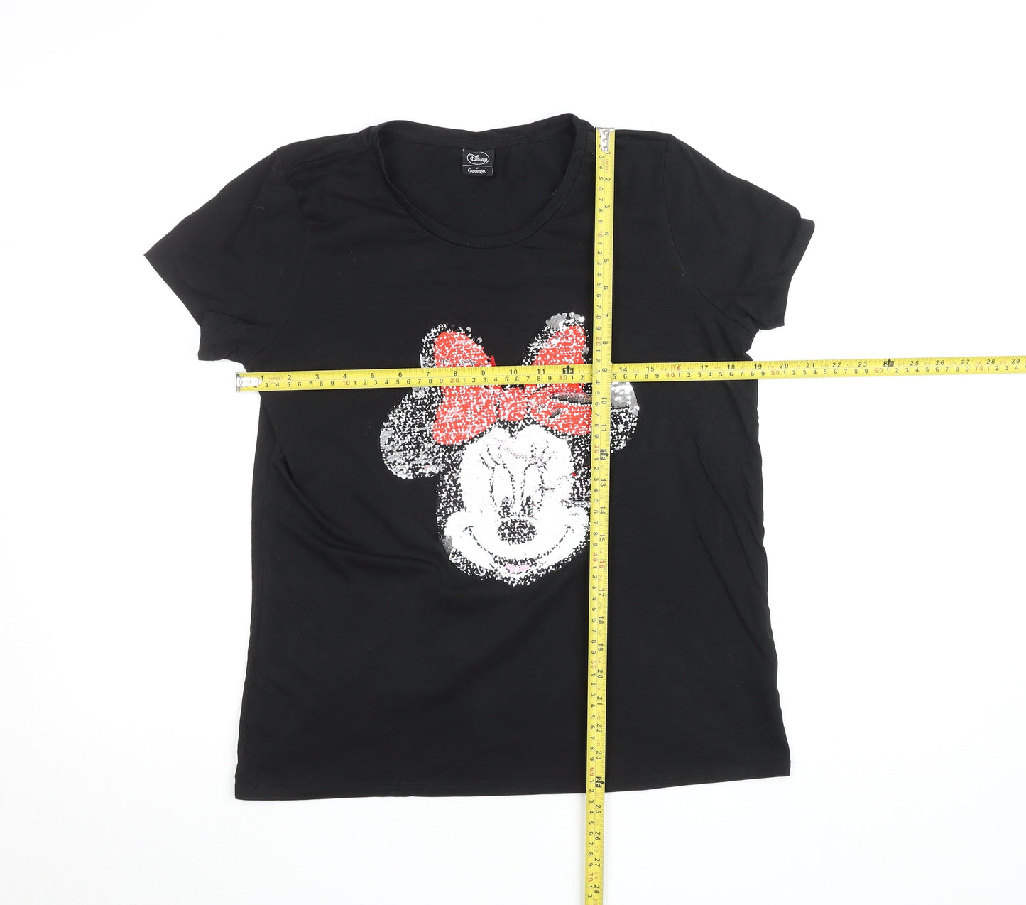Womens UK Size 14 Disney at George Black Basic T-Shirt