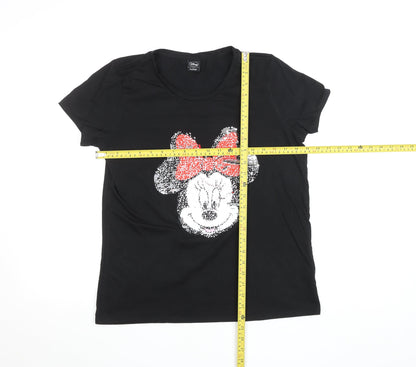 Womens UK Size 14 Disney at George Black Basic T-Shirt