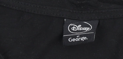 Womens UK Size 14 Disney at George Black Basic T-Shirt