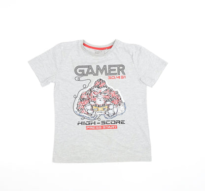 Boys UK Size 8 Years NEXT Grey Basic T-Shirt