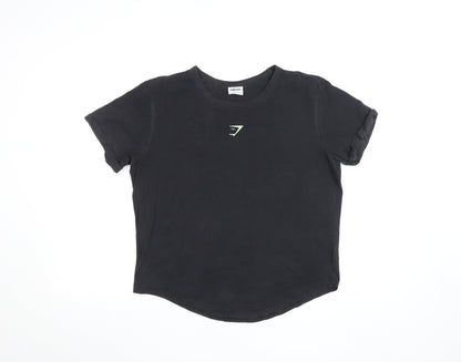 Gymshark Womens Black Small Cotton Stretch Training T-Shirt