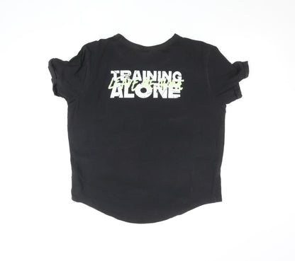 Gymshark Womens Black Small Cotton Stretch Training T-Shirt