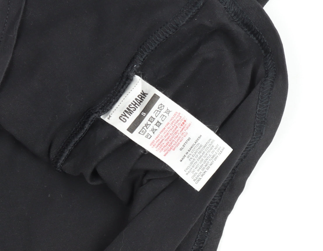 Gymshark Womens Black Small Cotton Stretch Training T-Shirt