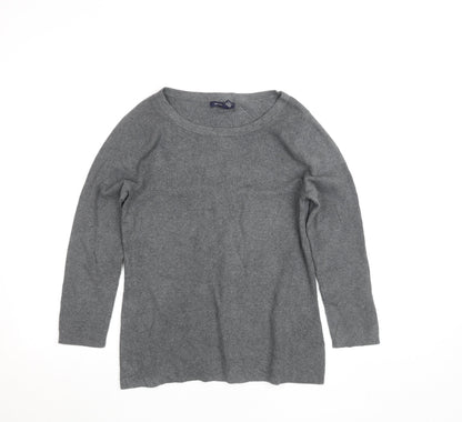 Lands' End Women's Grey Wool Blend Long Sleeve Basic Jumper Size S