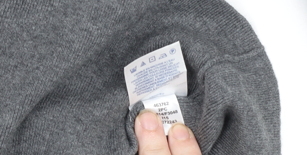 Lands' End Women's Grey Wool Blend Long Sleeve Basic Jumper Size S