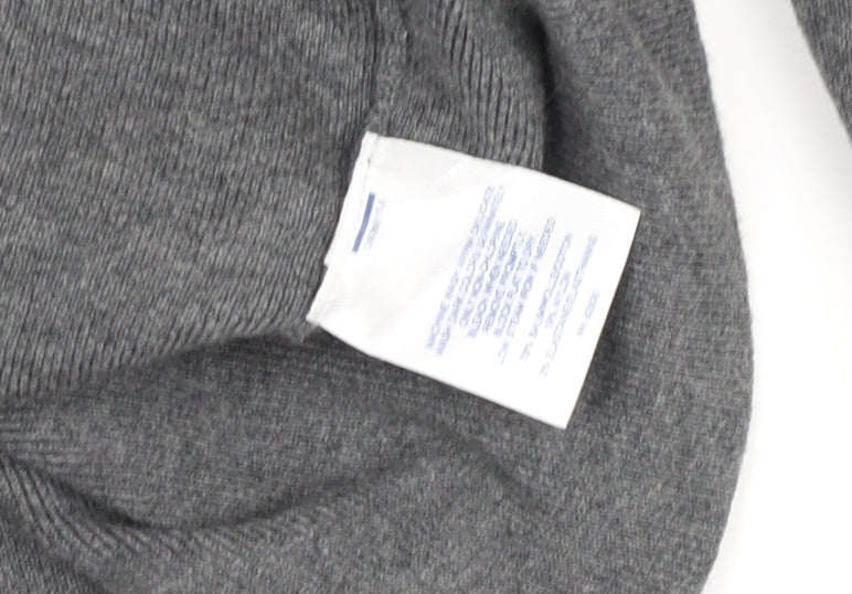 Lands' End Women's Grey Wool Blend Long Sleeve Basic Jumper Size S