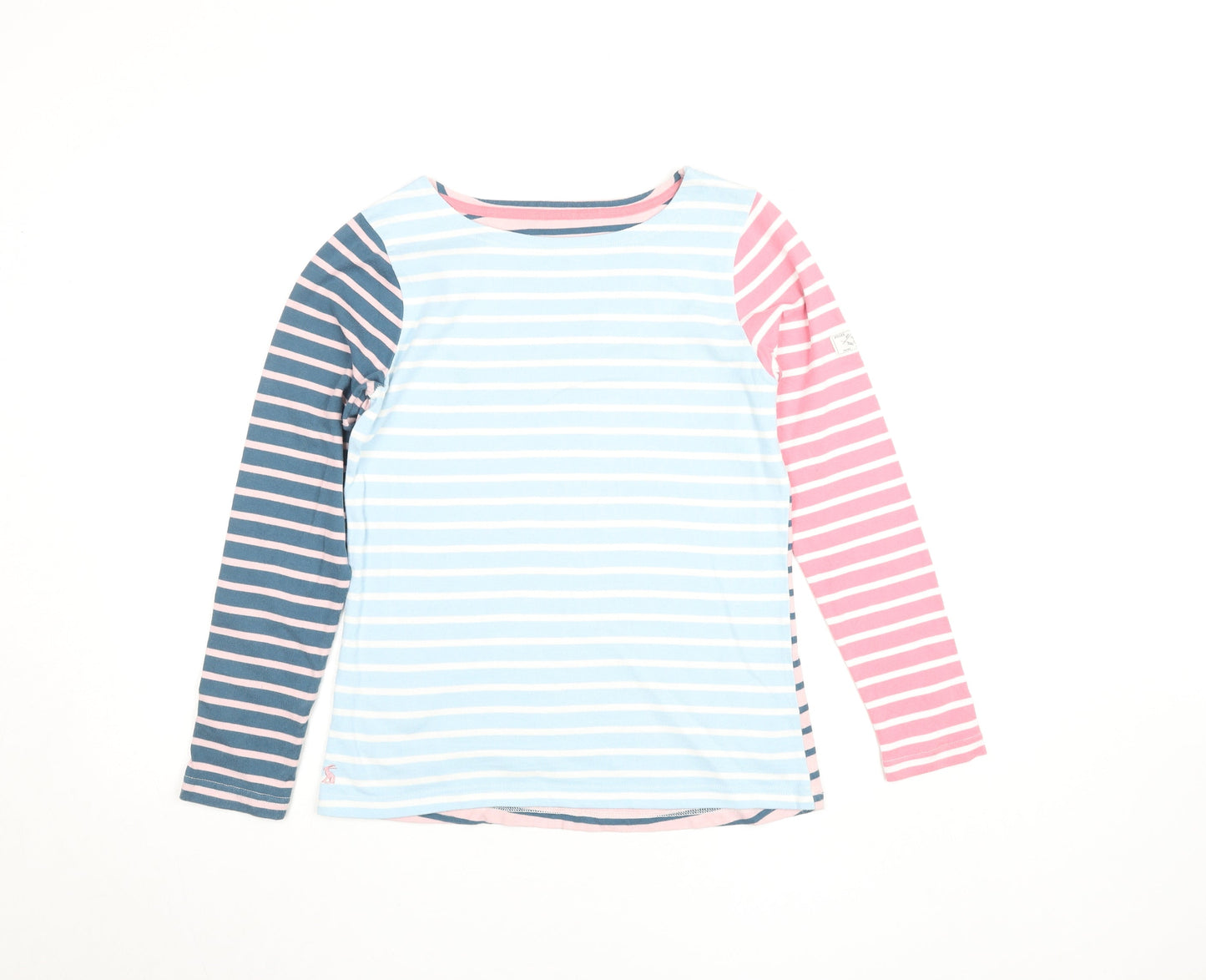 Joules Women’s Multicoloured Striped Long Sleeve Cotton T-Shirt, Size M
