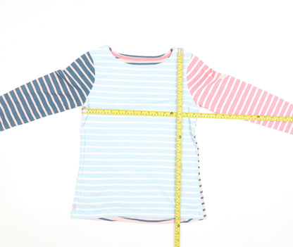 Joules Women’s Multicoloured Striped Long Sleeve Cotton T-Shirt, Size M