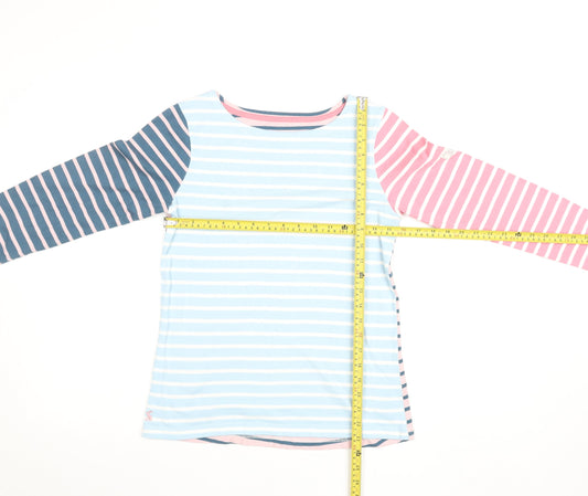 Joules Women’s Multicoloured Striped Long Sleeve Cotton T-Shirt, Size M