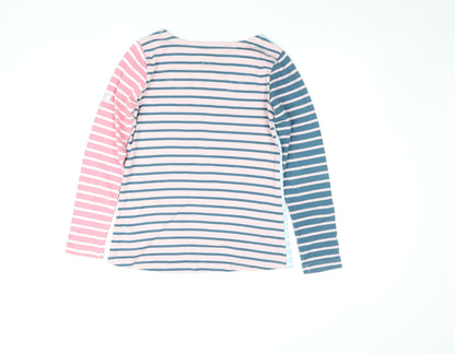 Joules Women’s Multicoloured Striped Long Sleeve Cotton T-Shirt, Size M