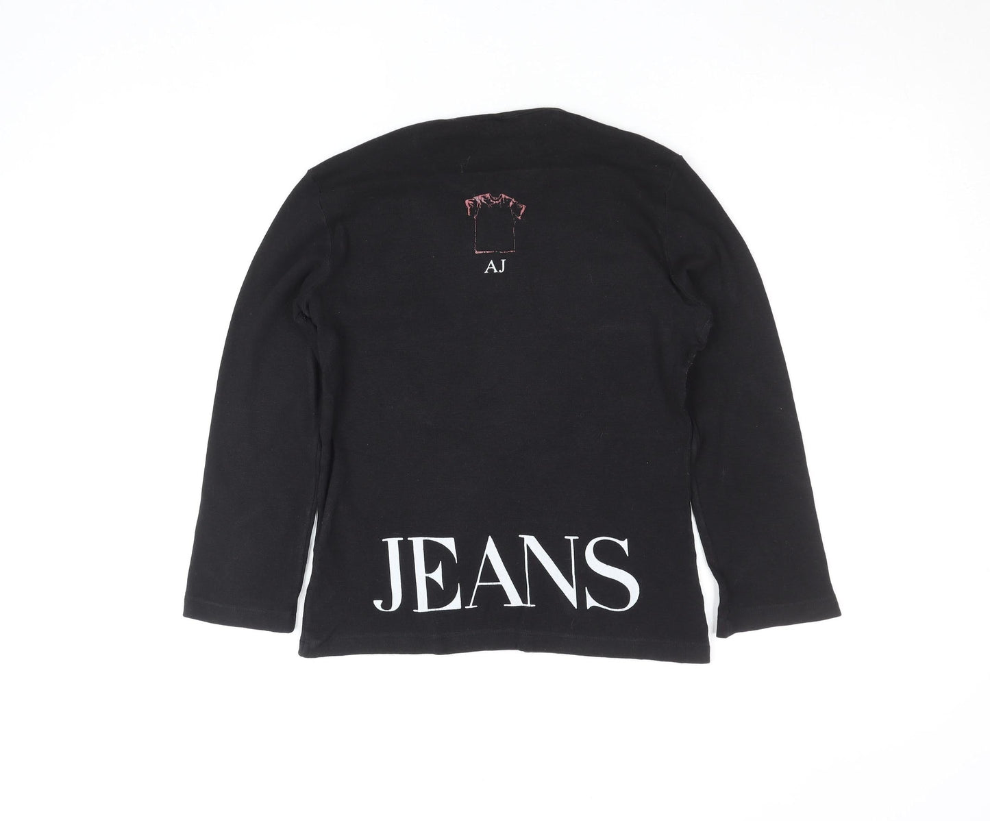 Armani Jeans Women's Black Long Sleeve Cotton Logo T-Shirt Size S