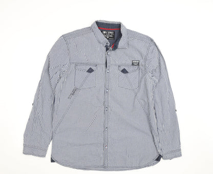 Cedar Wood State Men's Blue Check Button-Up Long Sleeve Shirt XL