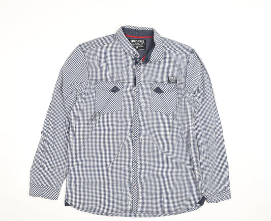 Cedar Wood State Men's Blue Check Button-Up Long Sleeve Shirt XL
