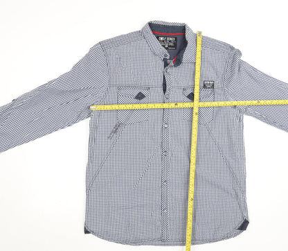 Cedar Wood State Men's Blue Check Button-Up Long Sleeve Shirt XL