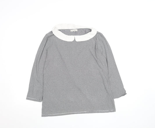 Womens UK Size L Hobbs Black Basic T-Shirt
