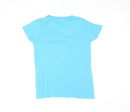 Peter Storm Womens Blue Funny Graphic T-Shirt Size 12 Cotton Crew Neck