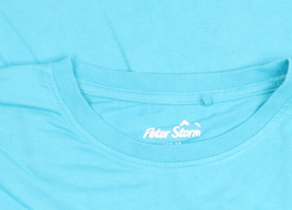 Peter Storm Womens Blue Funny Graphic T-Shirt Size 12 Cotton Crew Neck
