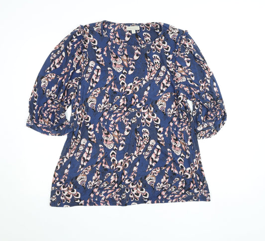 Womens UK Size L Monsoon Blue Tunic Blouse