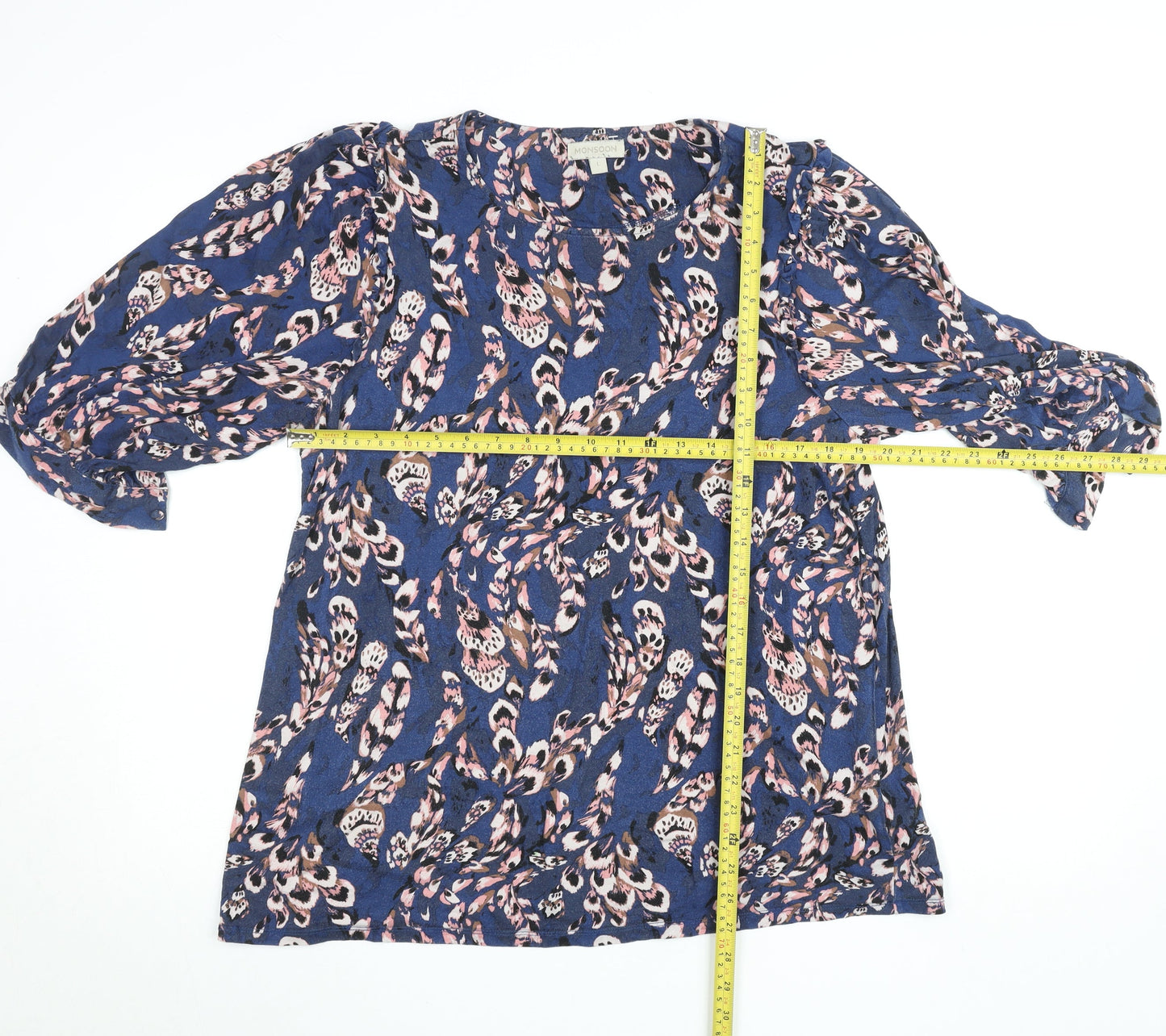 Womens UK Size L Monsoon Blue Tunic Blouse
