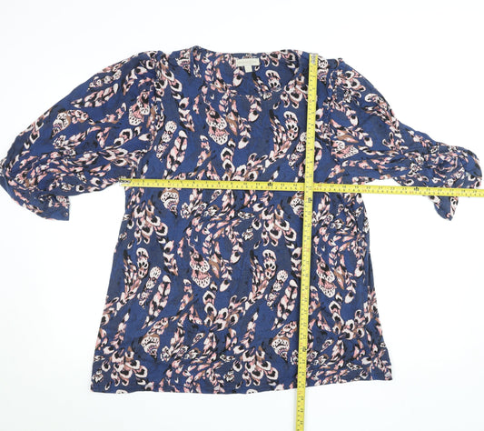 Womens UK Size L Monsoon Blue Tunic Blouse