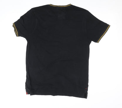 Mens UK Size M Luke Black  T-Shirt