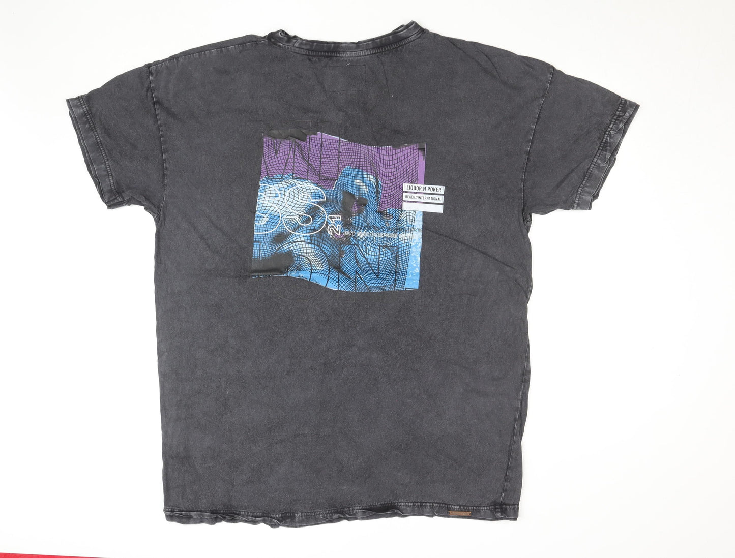 Mens UK Size L Liquor n Poker Black  T-Shirt