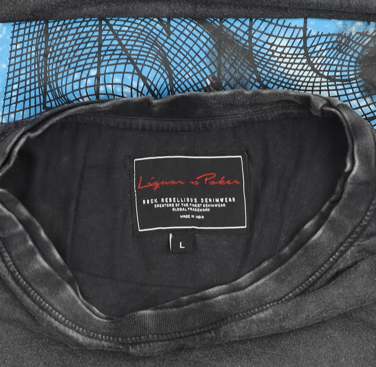 Mens UK Size L Liquor n Poker Black  T-Shirt