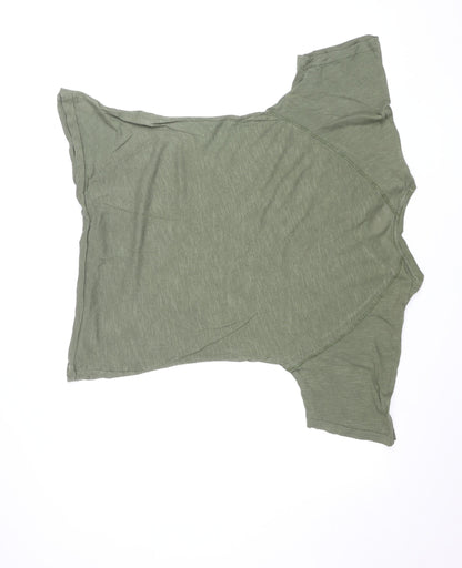 Pull&Bear Men's Green Graphic Outdoor Cotton T-Shirt Size S