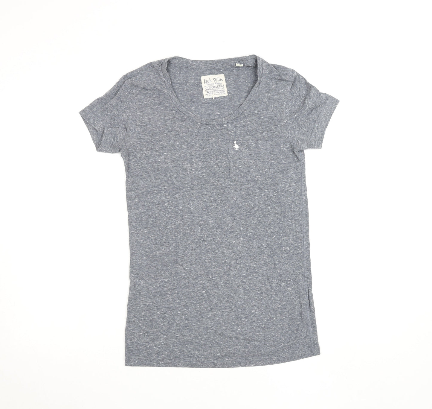 Jack Wills Womens Grey Size 6 Slim Fit Jersey T-Shirt