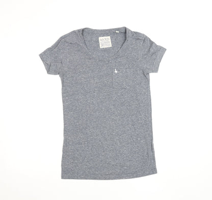Jack Wills Womens Grey Size 6 Slim Fit Jersey T-Shirt