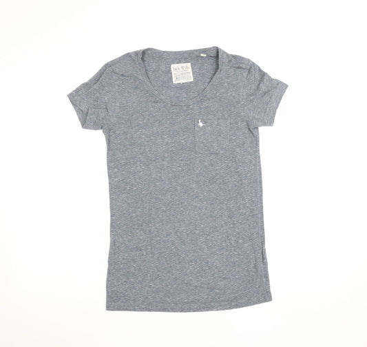 Jack Wills Womens Grey Size 6 Slim Fit Jersey T-Shirt