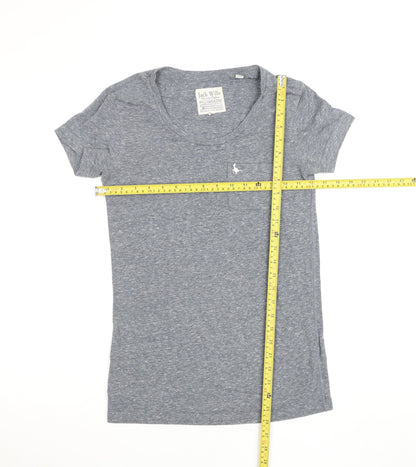 Jack Wills Womens Grey Size 6 Slim Fit Jersey T-Shirt