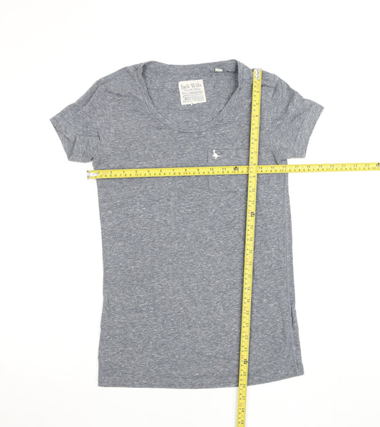 Jack Wills Womens Grey Size 6 Slim Fit Jersey T-Shirt