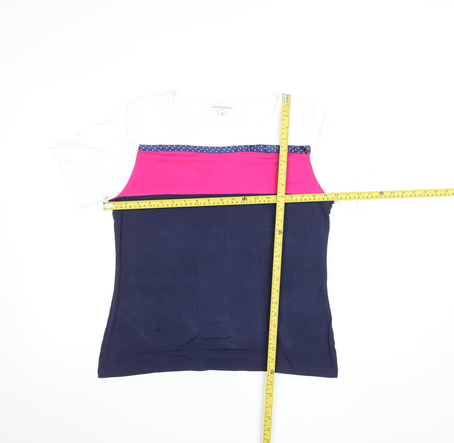 Womens UK Size 18 Gray & Osbourn Multicoloured Basic T-Shirt