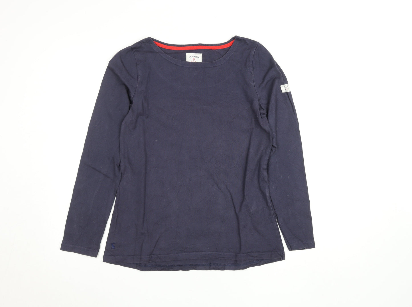 Joules Women's Blue Long Sleeve Cotton Boat Neck Top Size 10