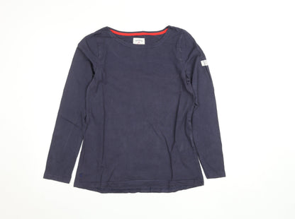 Joules Women's Blue Long Sleeve Cotton Boat Neck Top Size 10