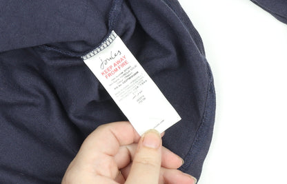 Joules Women's Blue Long Sleeve Cotton Boat Neck Top Size 10