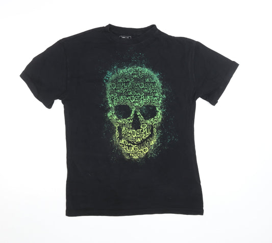 Boys UK Size 7 Years NEXT Black Basic T-Shirt