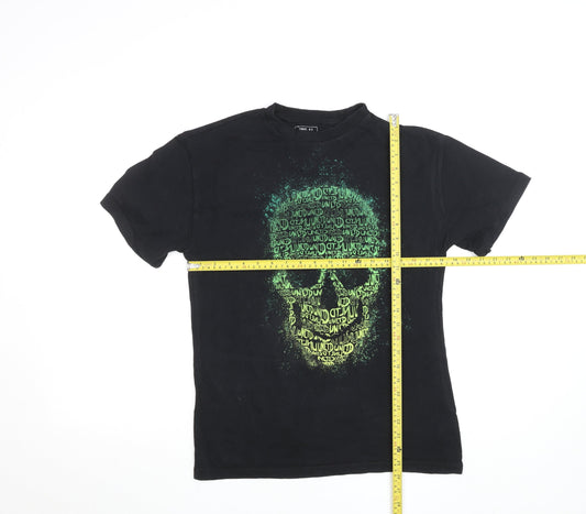 Boys UK Size 7 Years NEXT Black Basic T-Shirt