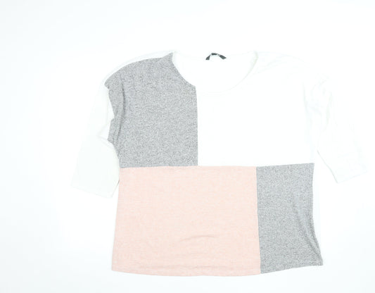 Bonmarché Women’s Multicoloured 3/4 Sleeve Jersey T-Shirt Size 22