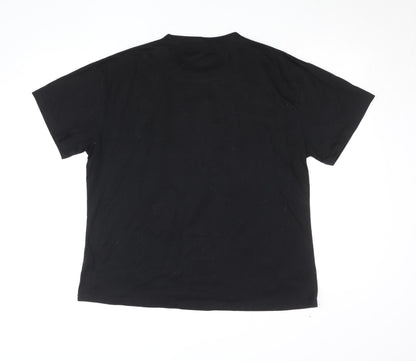 Womens UK Size 10 ROMWE Black Basic T-Shirt