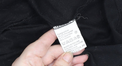 Womens UK Size 10 ROMWE Black Basic T-Shirt