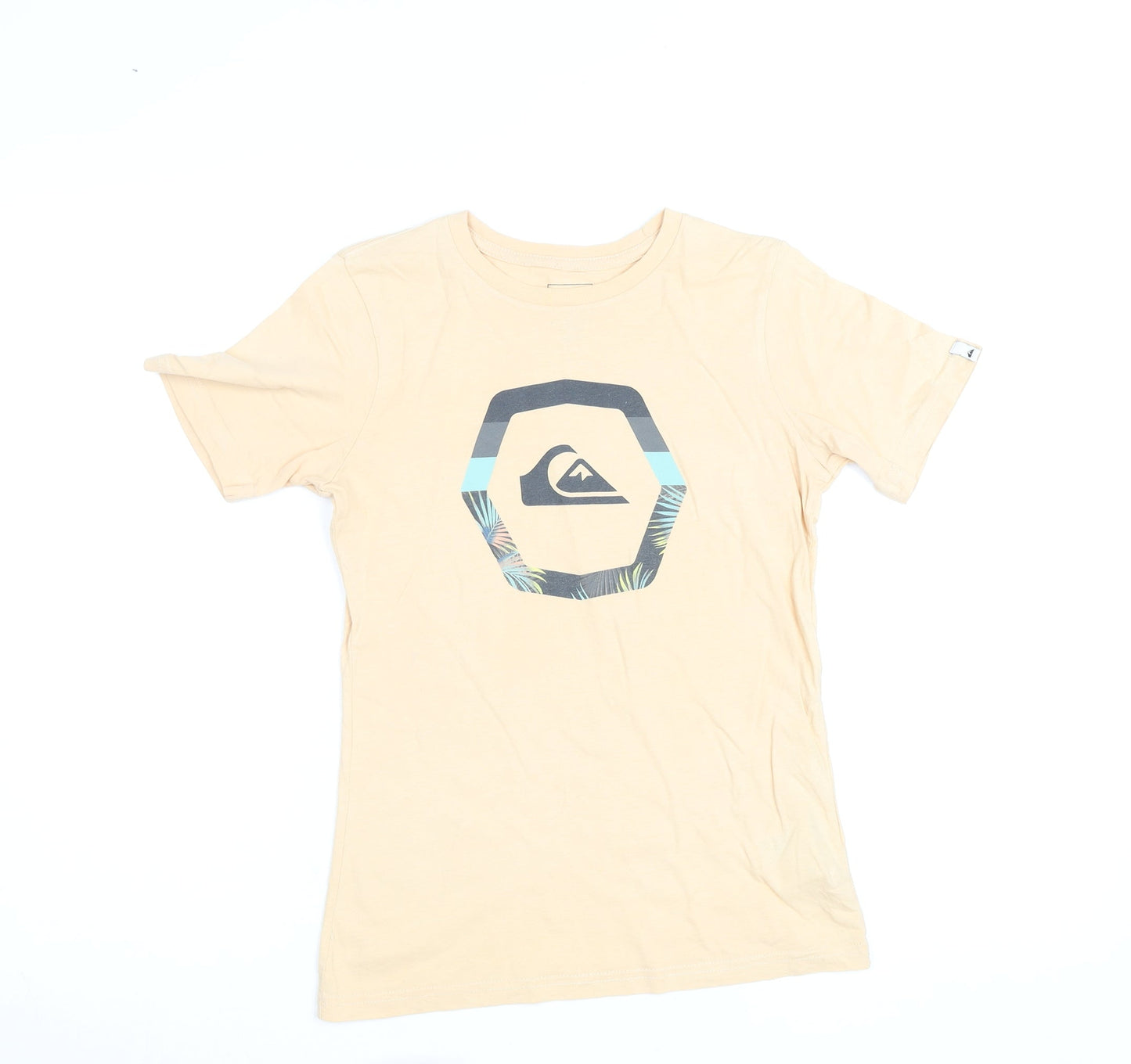 Womens UK Size 12 Quiksilver Beige Basic T-Shirt