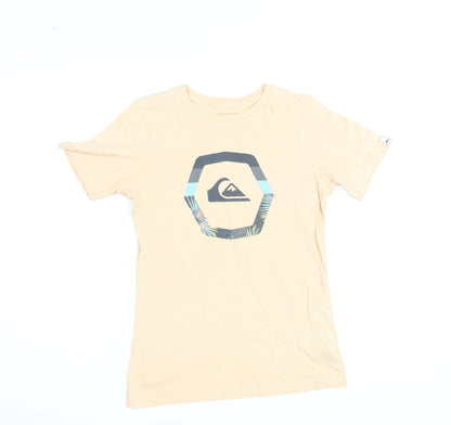 Womens UK Size 12 Quiksilver Beige Basic T-Shirt