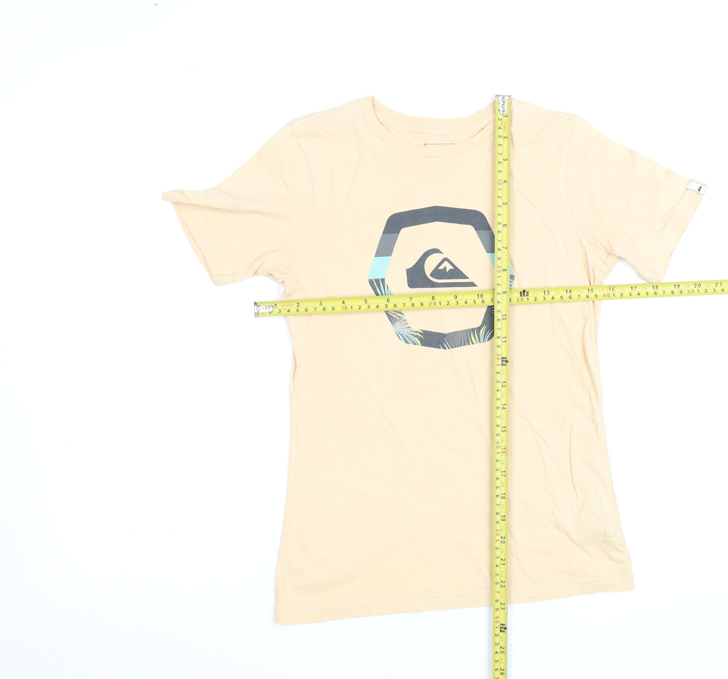 Womens UK Size 12 Quiksilver Beige Basic T-Shirt