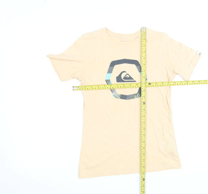 Womens UK Size 12 Quiksilver Beige Basic T-Shirt